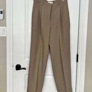 Women's A&F Sloane Tailored Relaxed Straight Pant, length Regular. Light brown